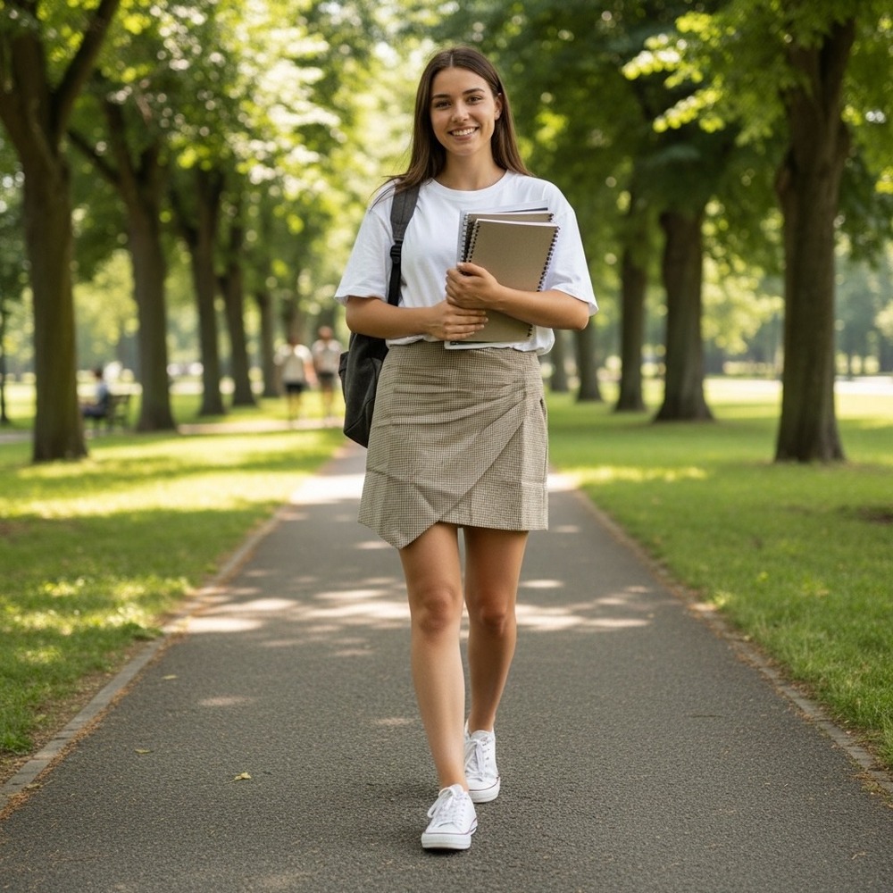 Lilou Tan White Houndstooth Draped Wrap Mini Skirt Asymmetrical Back Zip Small